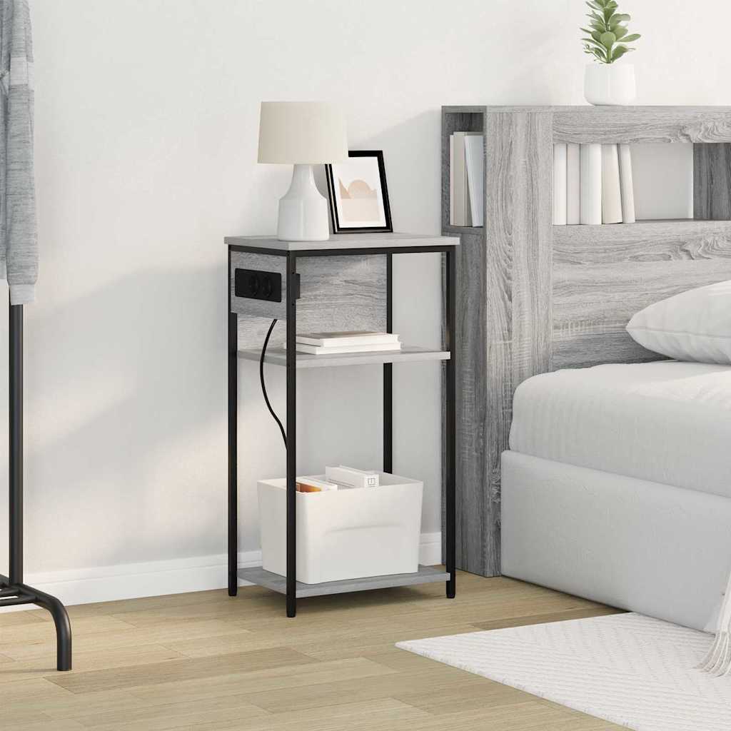 Cabinet de chevet Sonoma gris 41 x 28 x 76 cm Bois d'ingénierie - XIOS