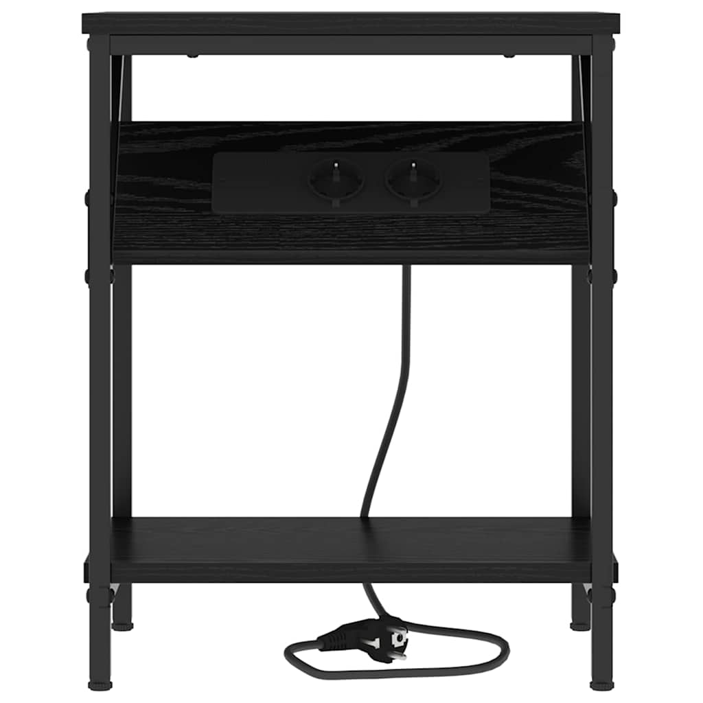 Table de chevet Chêne noir 38 x 30 x 48 cm Bois d'ingénierie - XIOS