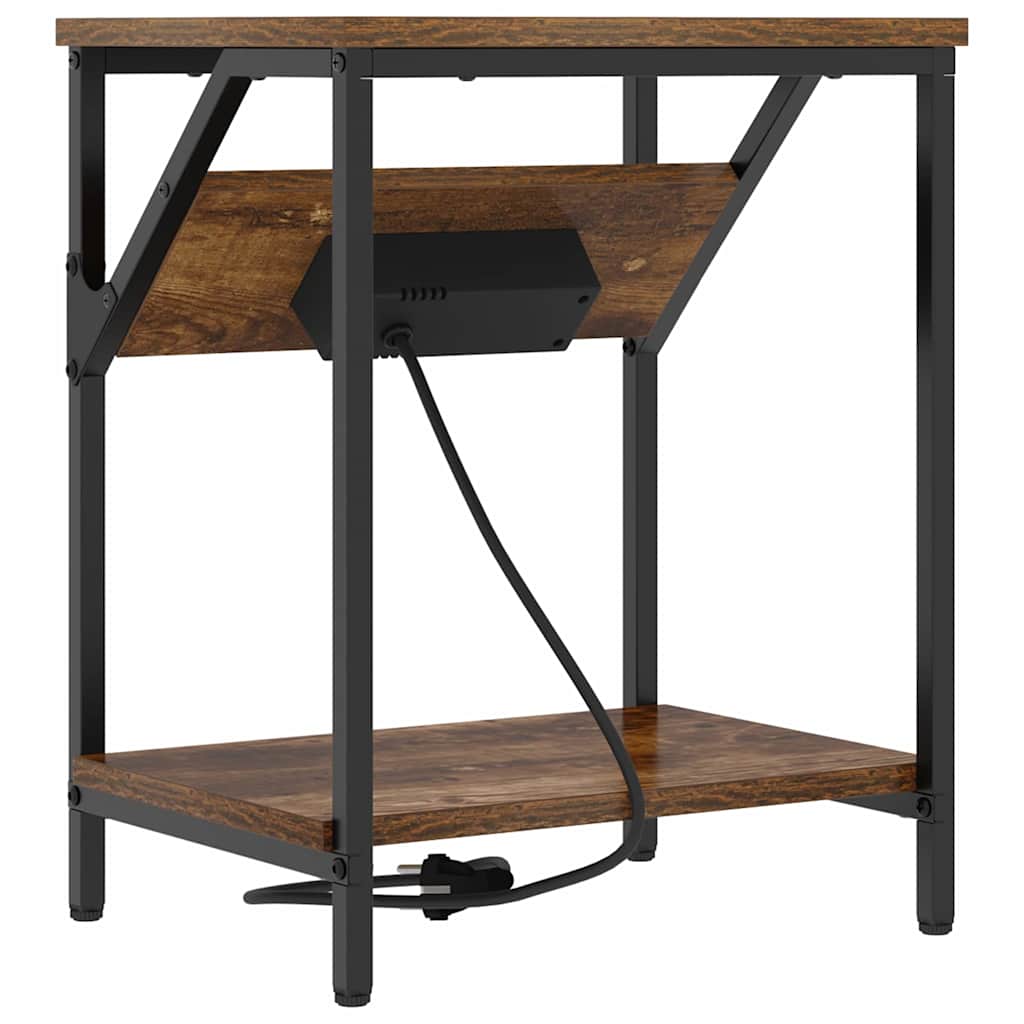 Table de chevet Chêne fumé 38 x 30 x 48 cm Bois d'ingénierie - XIOS