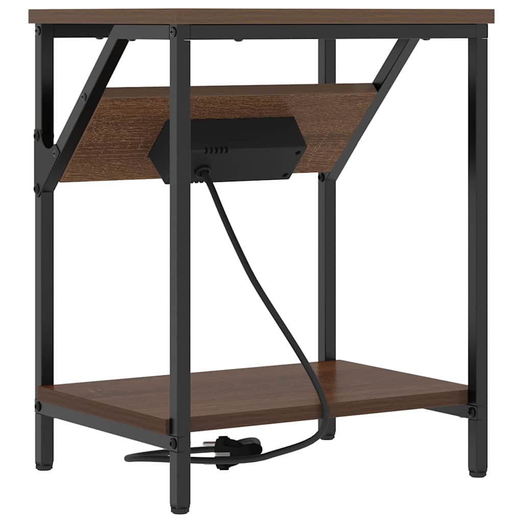 Table de chevet Chêne marron 38 x 30 x 48 cm Bois d'ingénierie - XIOS