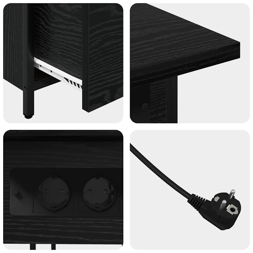 Cabinet de chevet Chêne noir 60 x 30 x 61 cm Bois d'ingénierie - XIOS