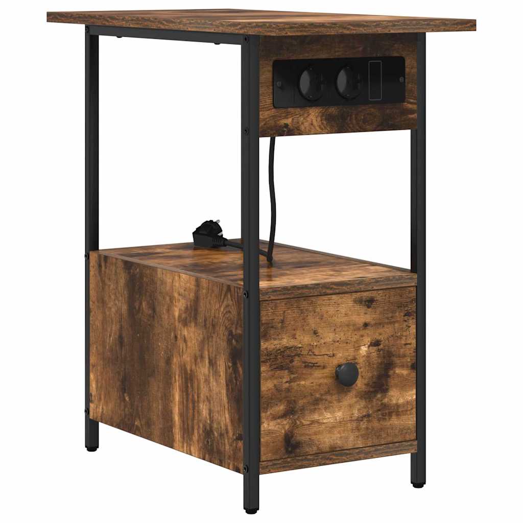 Cabinet de chevet Chêne fumé 60 x 30 x 61 cm Bois d'ingénierie - XIOS