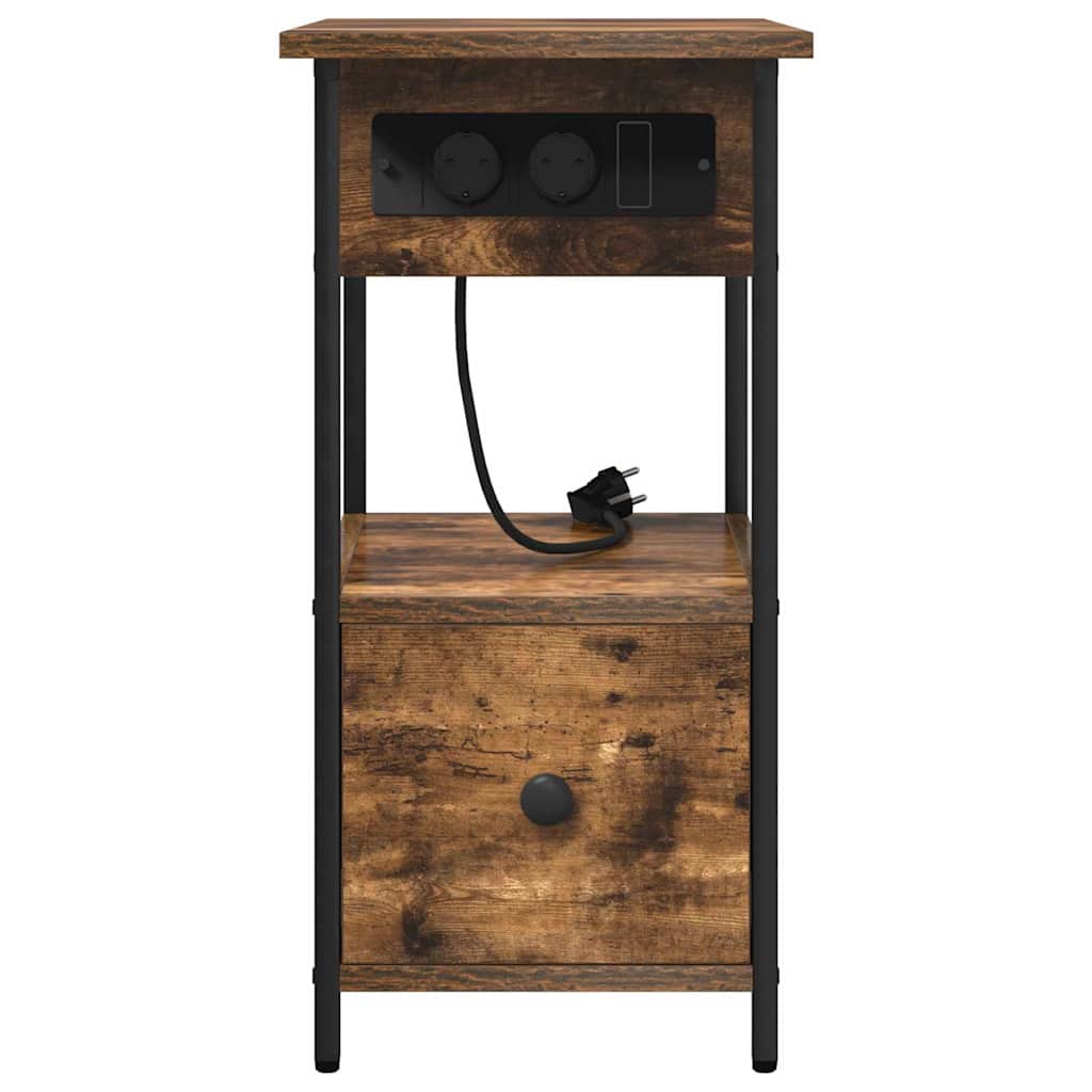 Cabinet de chevet Chêne fumé 60 x 30 x 61 cm Bois d'ingénierie - XIOS