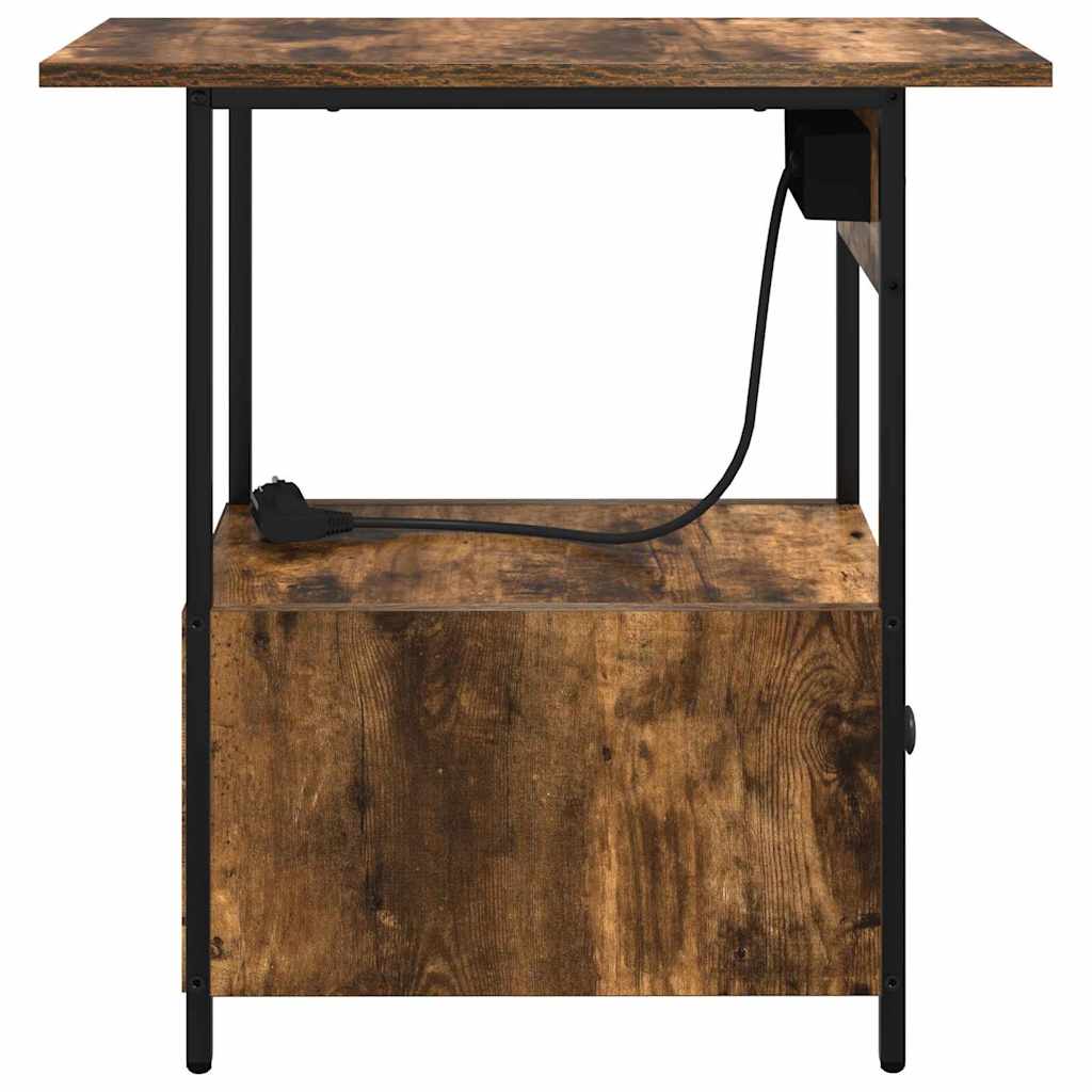 Cabinet de chevet Chêne fumé 60 x 30 x 61 cm Bois d'ingénierie - XIOS