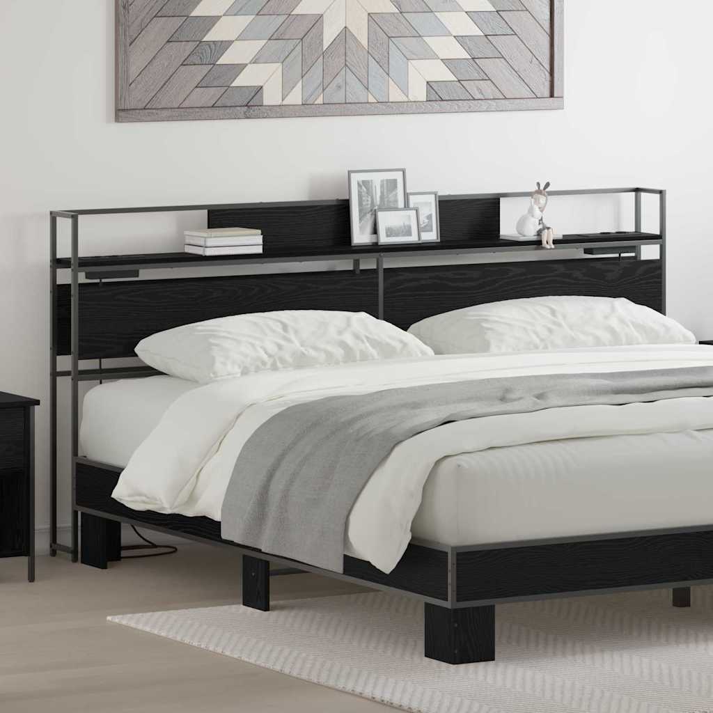 Tête de lit de rangement Chêne noir 200 cm Bois d'ingénierie - XIOS