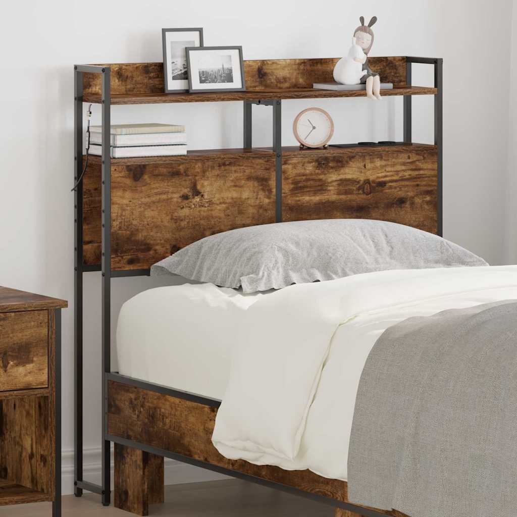 Tête de lit avec étagère Chêne fumé 80 cm Bois d'ingénierie - XIOS