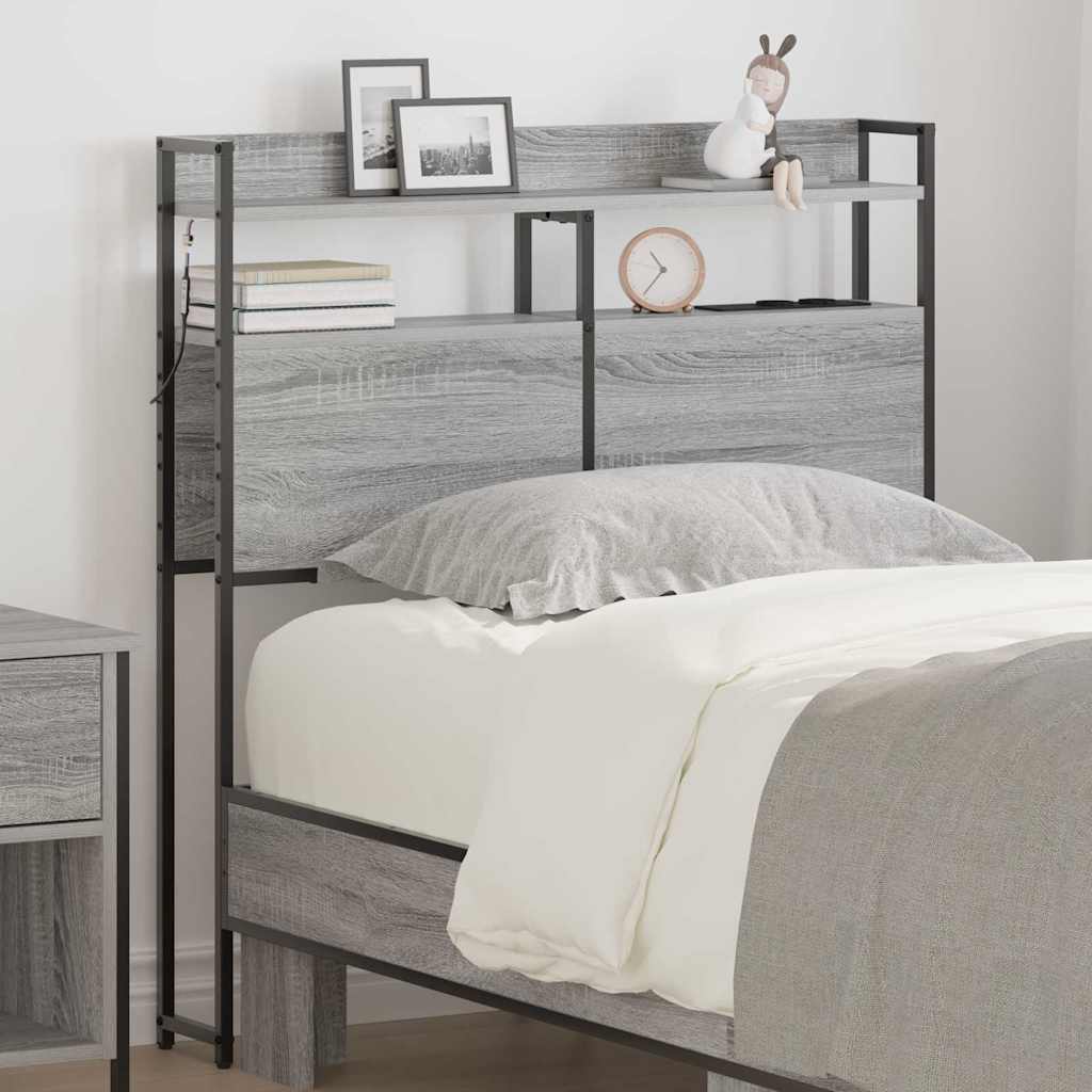 Tête de lit avec étagère Sonoma gris 90 cm Bois d'ingénierie - XIOS