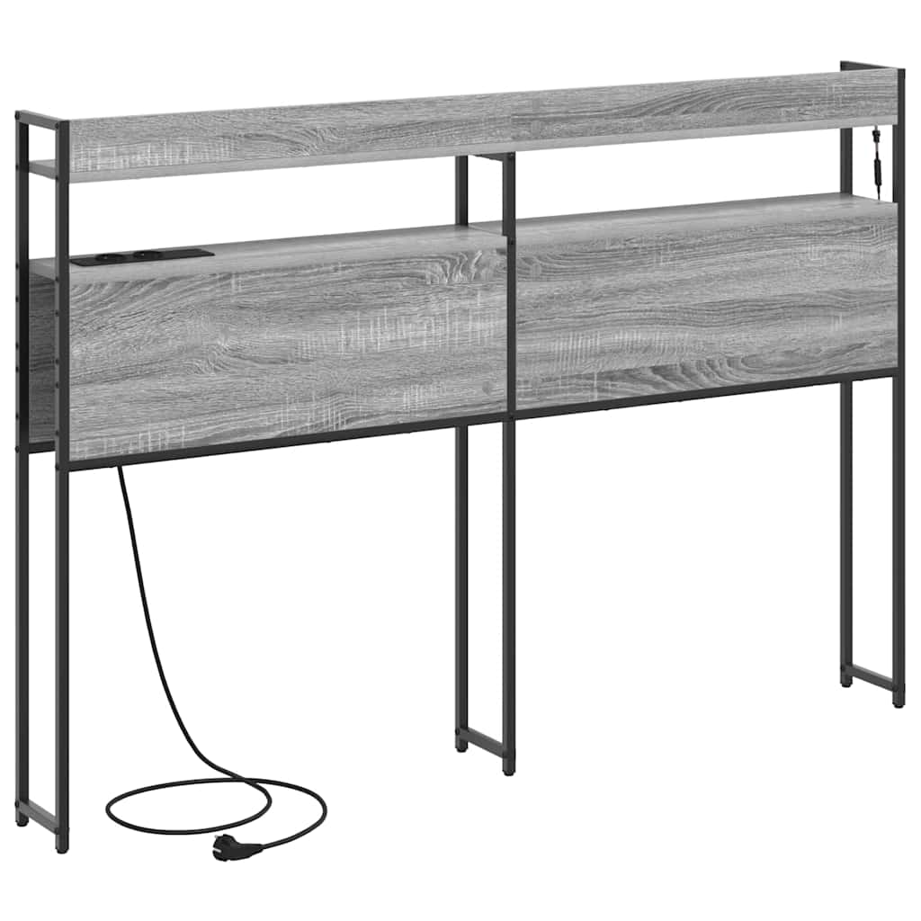 Tête de lit avec étagère Sonoma gris 120 cm Bois d'ingénierie - XIOS