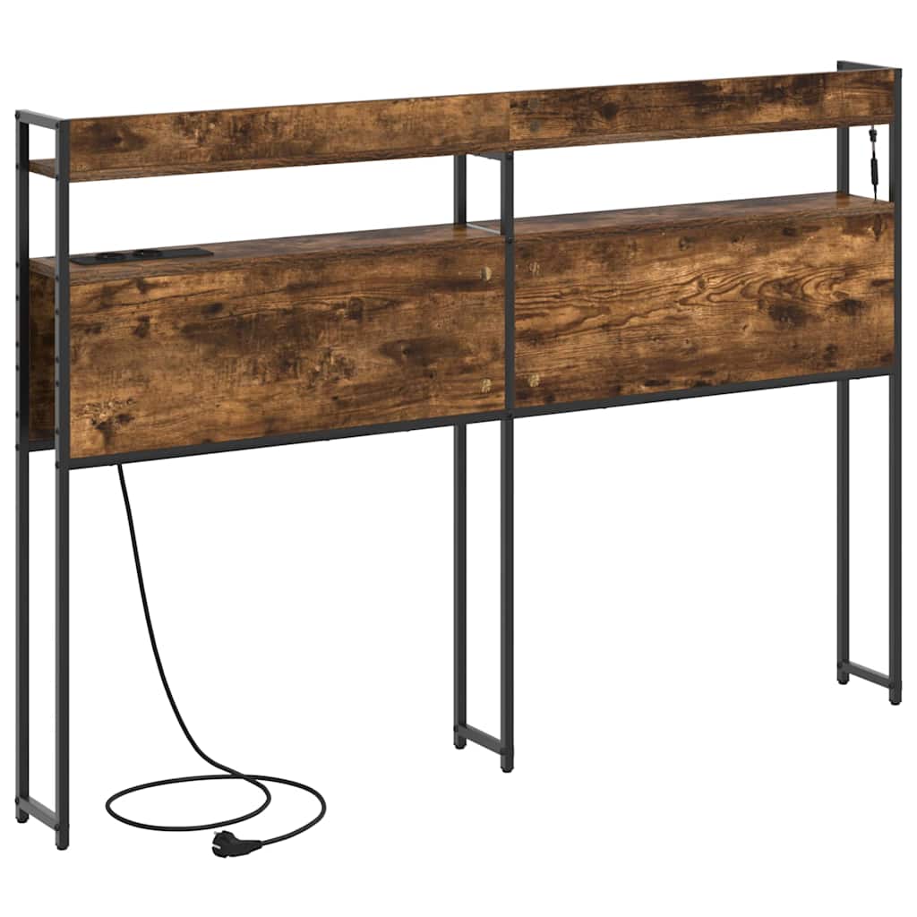 Tête de lit avec étagère Chêne fumé 135 cm Bois d'ingénierie - XIOS