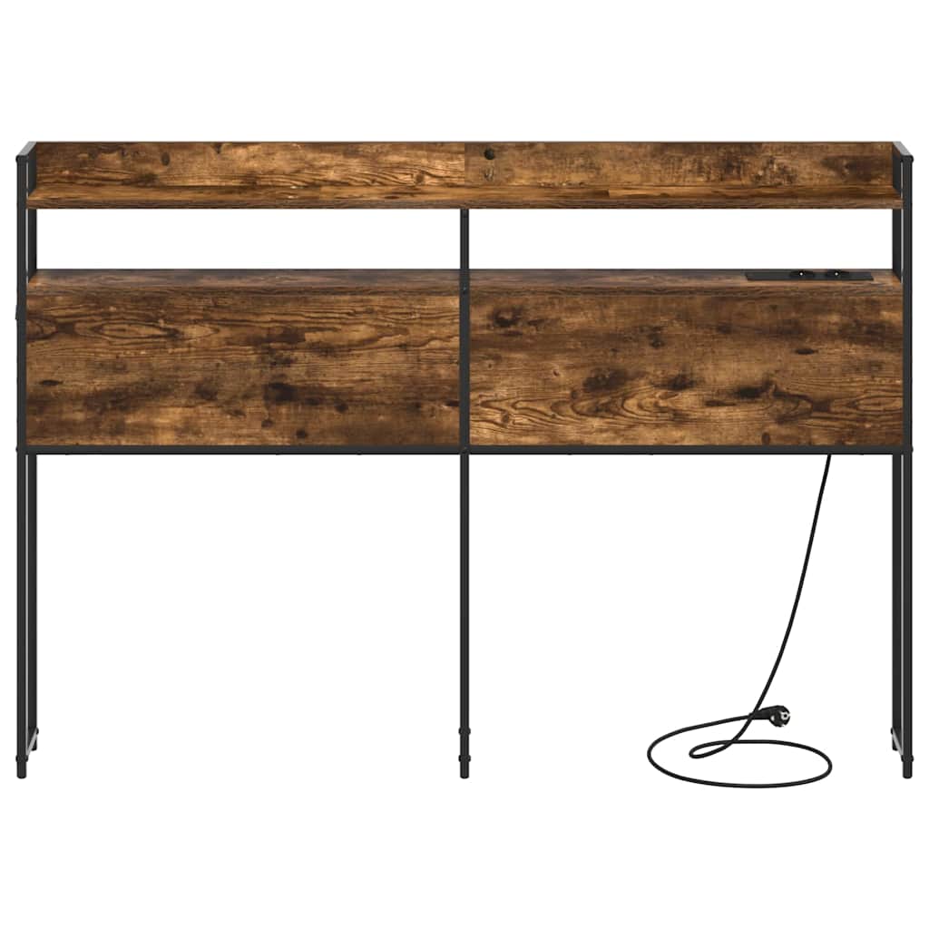 Tête de lit avec étagère Chêne fumé 135 cm Bois d'ingénierie - XIOS