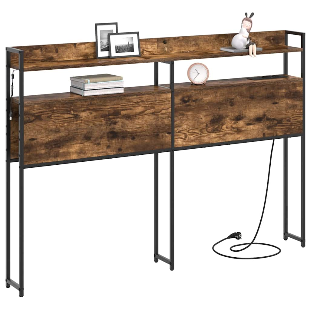 Tête de lit avec étagère Chêne fumé 135 cm Bois d'ingénierie - XIOS