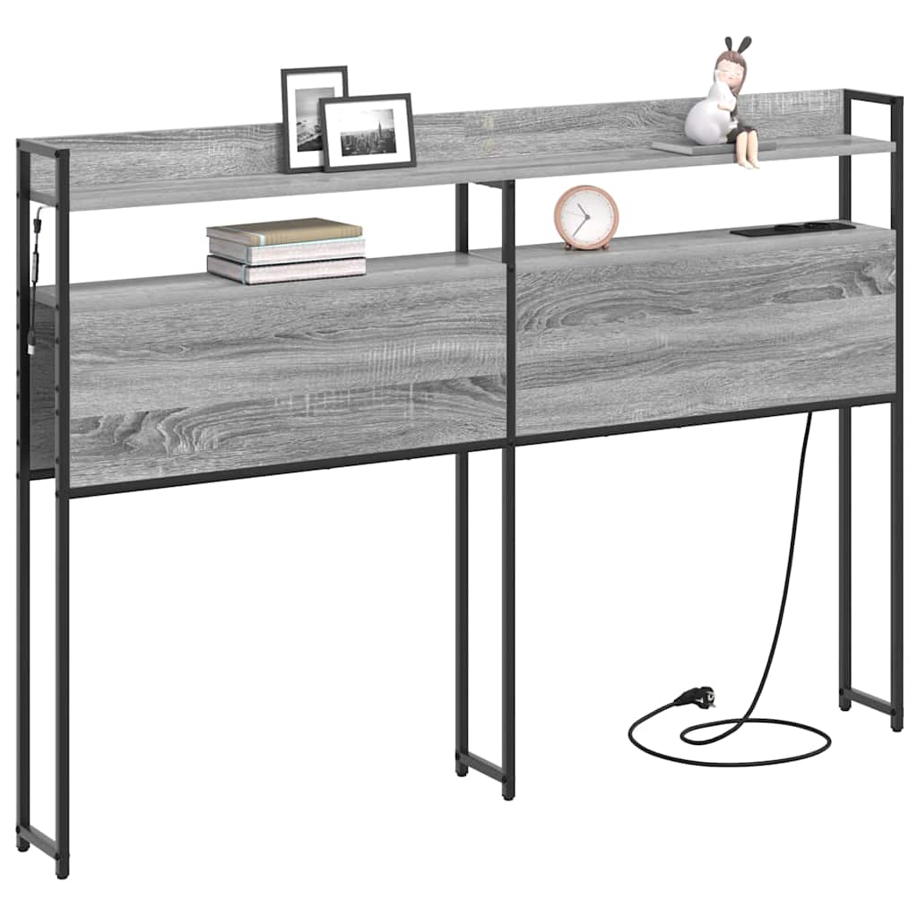 Tête de lit avec étagère Sonoma gris 135 cm Bois d'ingénierie - XIOS