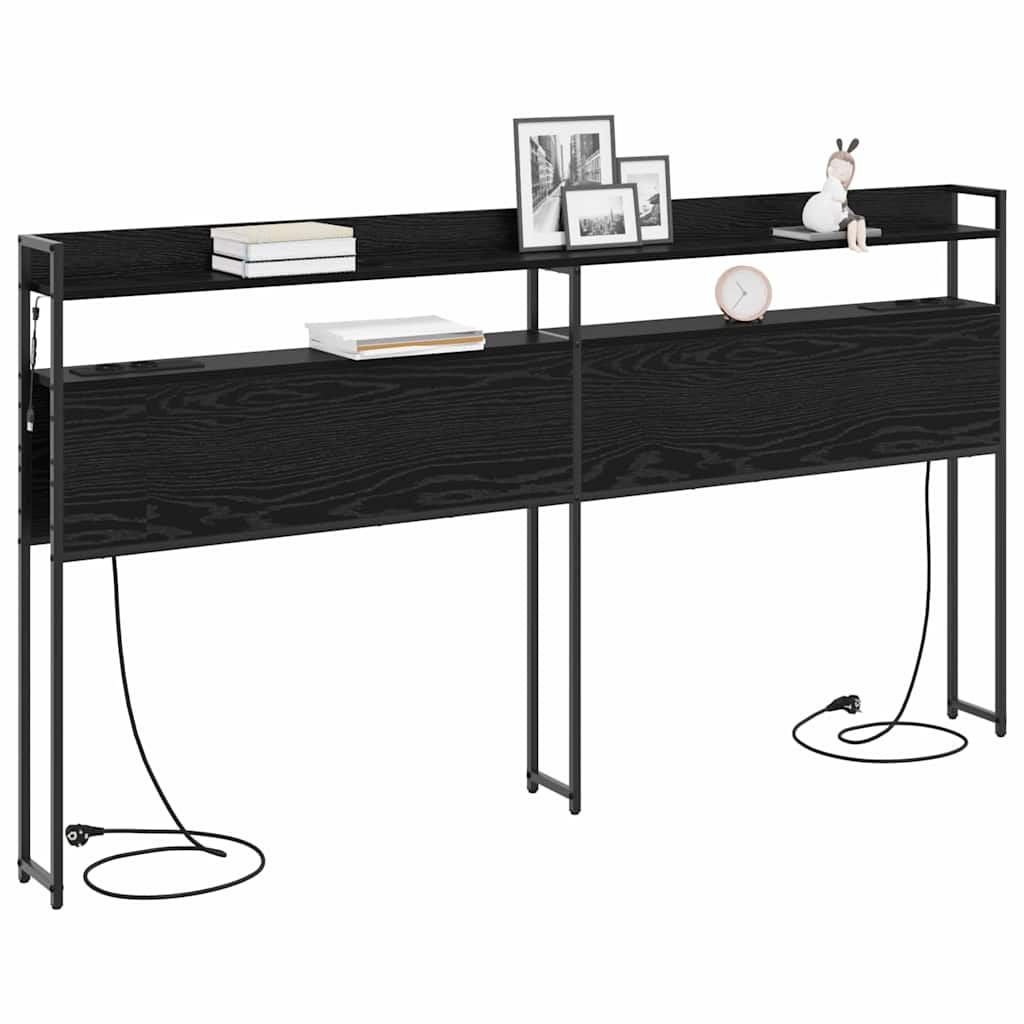 Tête de lit avec étagère Chêne noir 200 cm Bois d'ingénierie - XIOS