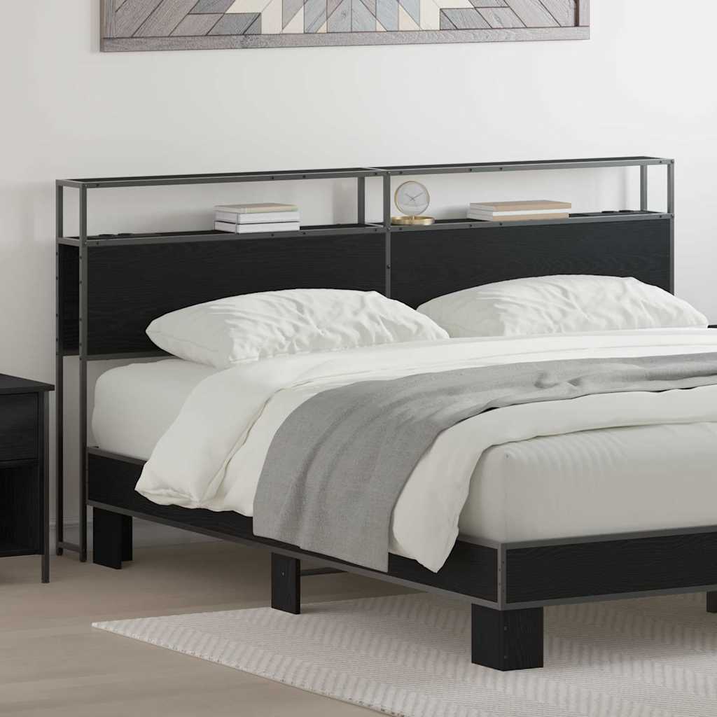 Tête de lit de rangement Chêne noir 180 cm Bois d'ingénierie - XIOS