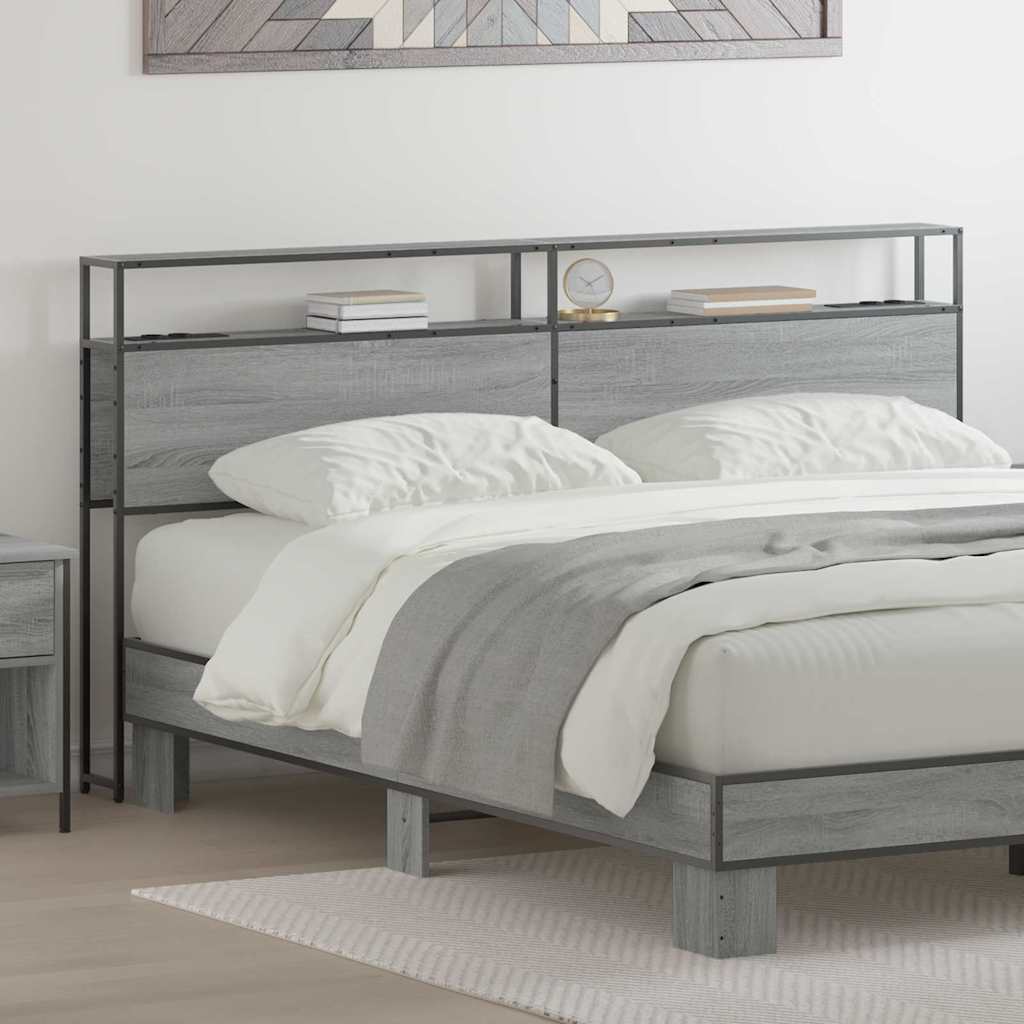Tête de lit de rangement Sonoma gris 200 cm Bois d'ingénierie - XIOS
