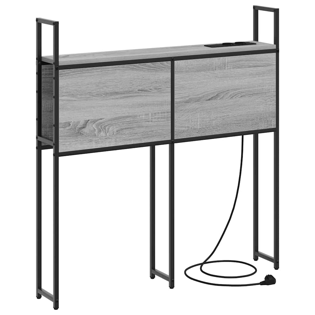 Headboard de Rangement avec Station de Charge Sonoma gris 80 cm - XIOS