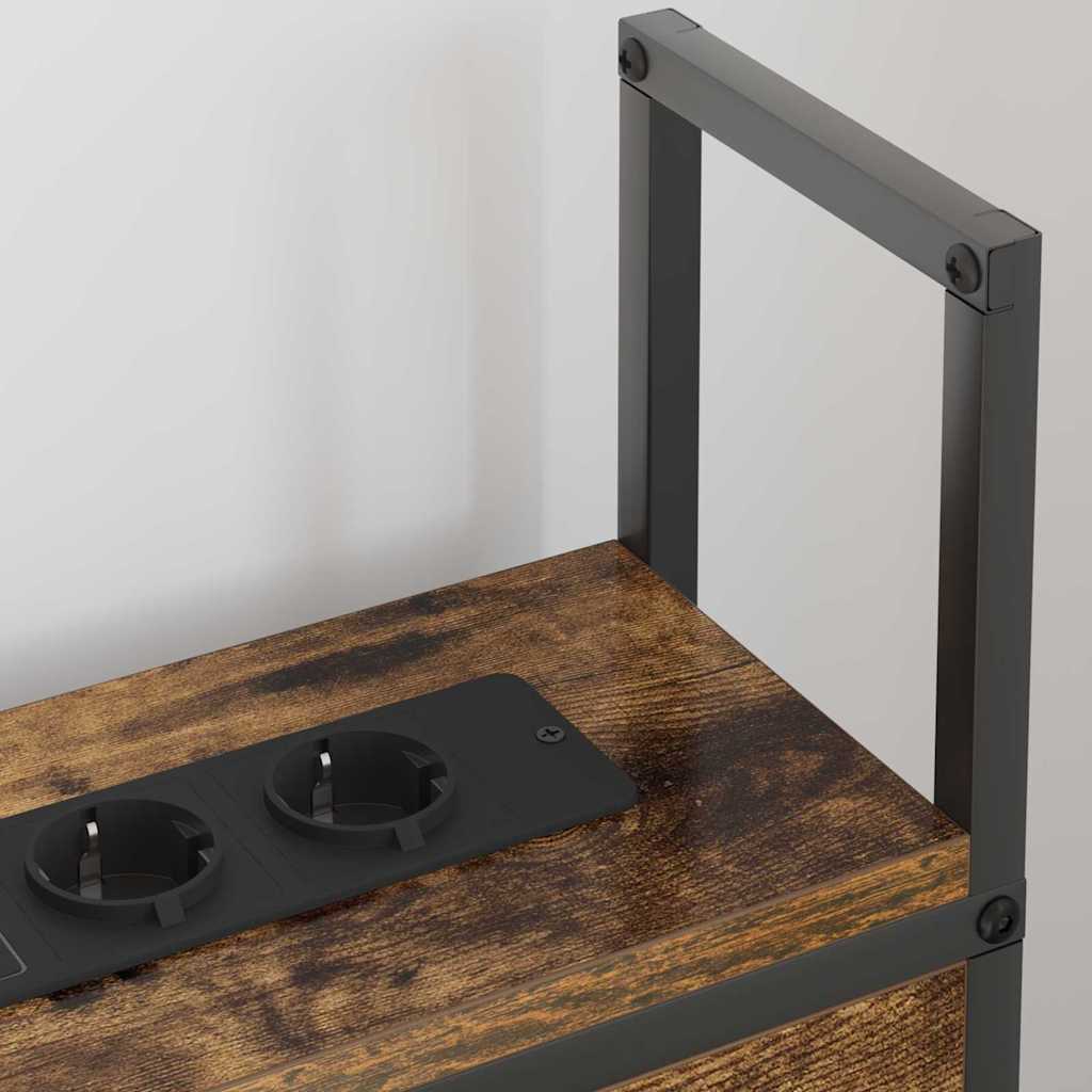 Headboard de Rangement avec Station de Charge Chêne fumé 100 cm