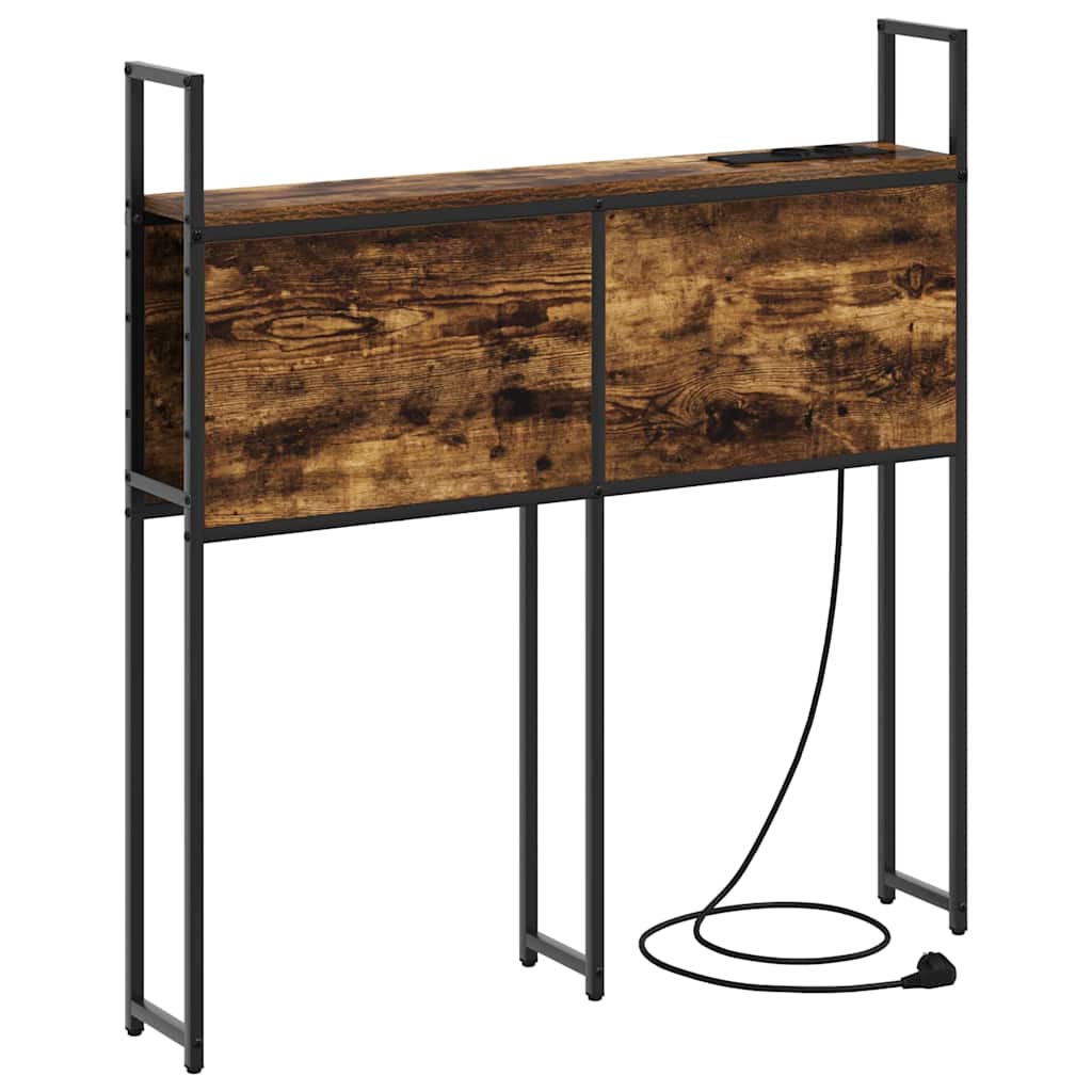 Headboard de Rangement avec Station de Charge Chêne fumé 100 cm