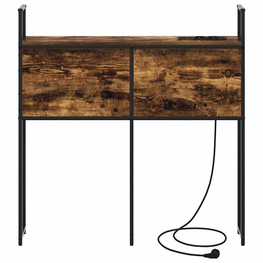 Headboard de Rangement avec Station de Charge Chêne fumé 100 cm