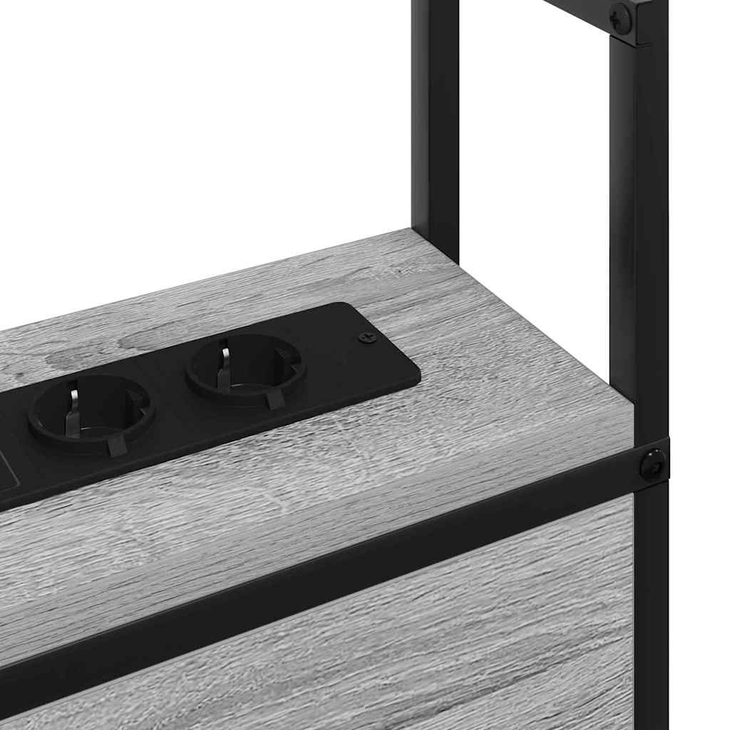 Headboard de Rangement avec Station de Charge Sonoma gris