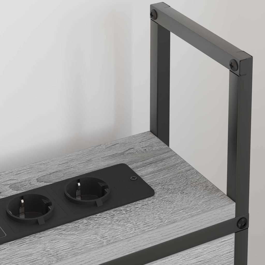 Headboard de Rangement avec Station de Charge Sonoma gris