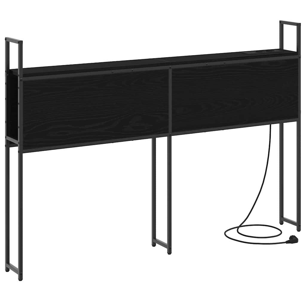 Headboard de Rangement avec Station de Charge Chêne noir 120 cm - XIOS