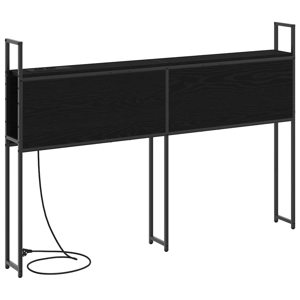 Headboard de Rangement avec Station de Charge Chêne noir 120 cm - XIOS