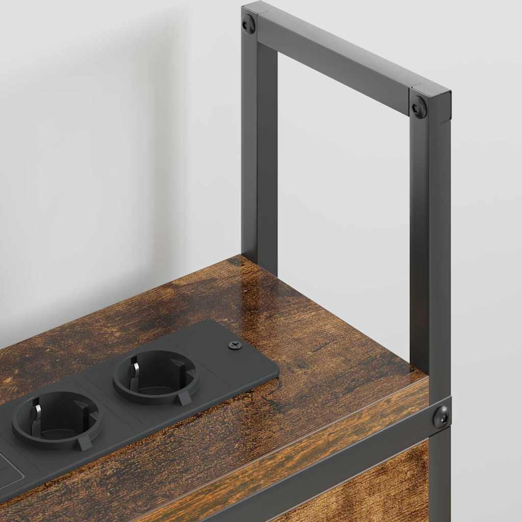 Headboard de Rangement avec Station de Charge Chêne fumé 120 cm - XIOS