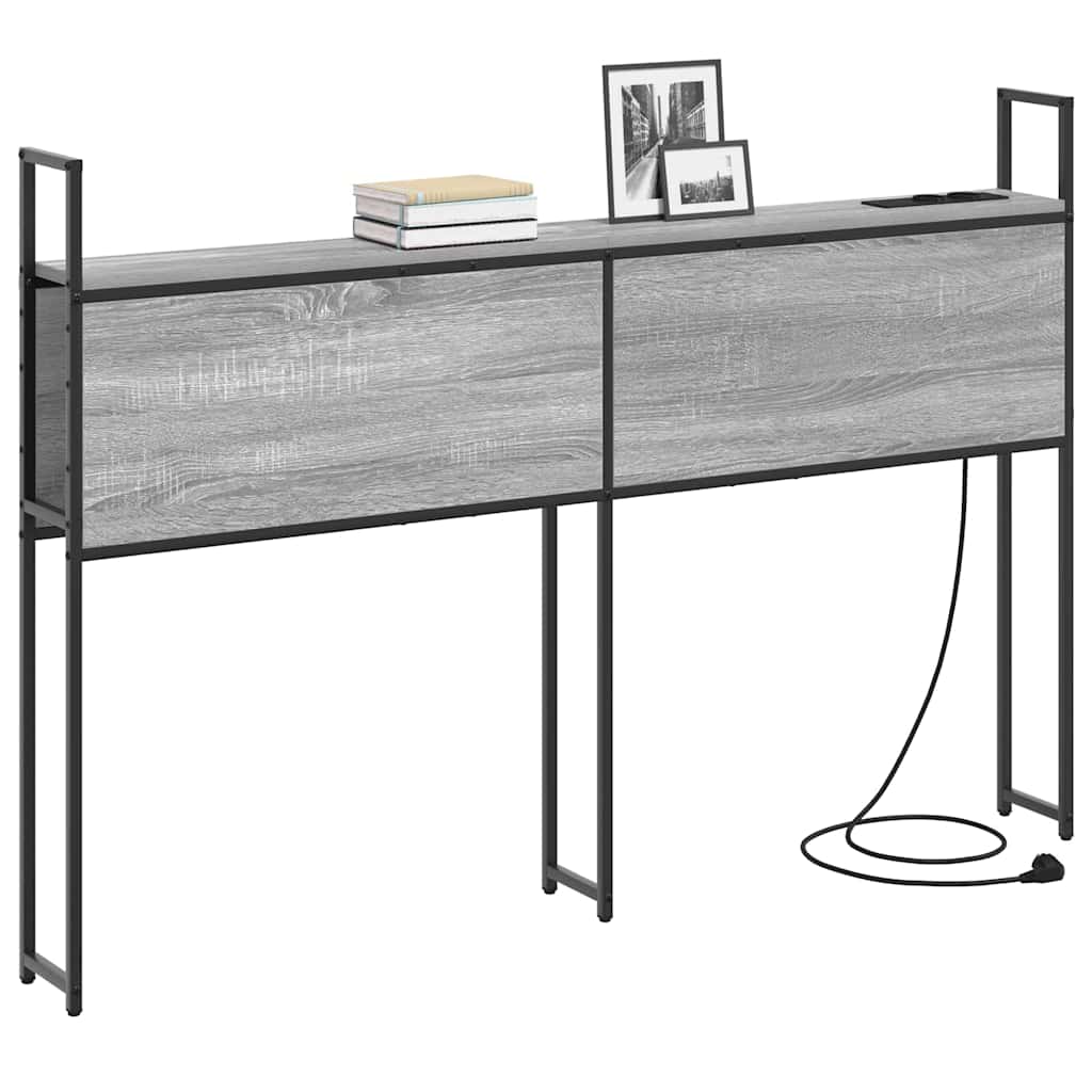 Headboard de Rangement avec Station de Charge Sonoma gris - XIOS