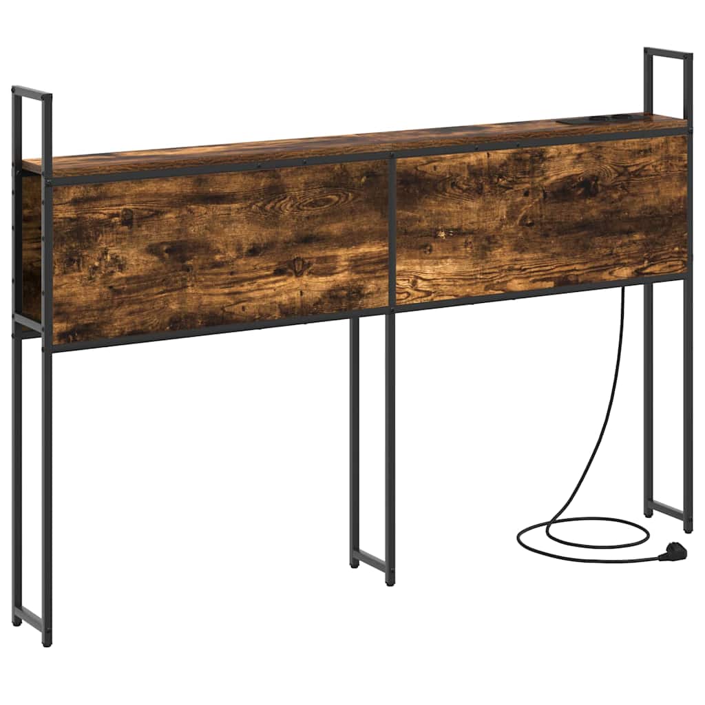 Headboard de Rangement avec Station de Charge Chêne fumé 135 cm - XIOS