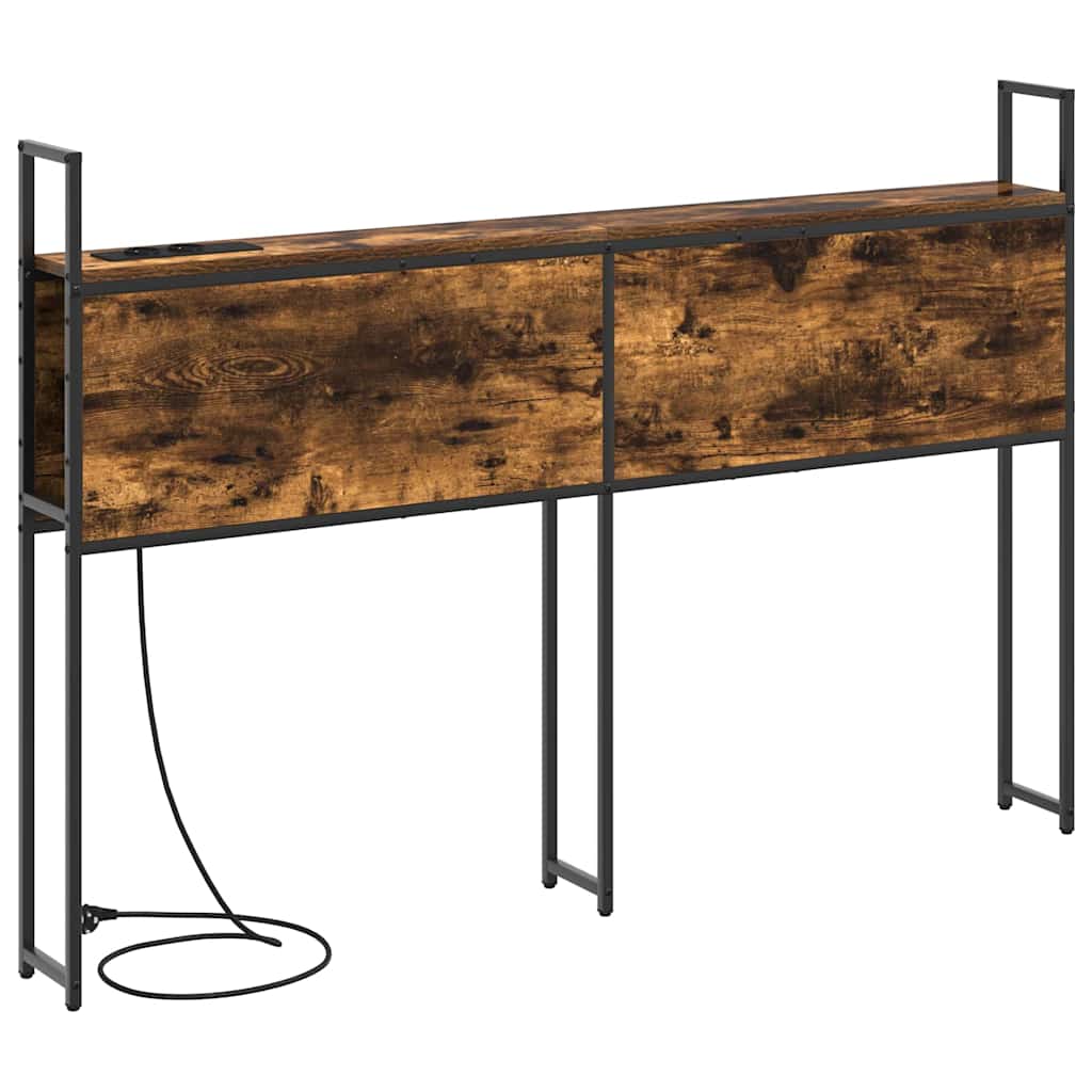 Headboard de Rangement avec Station de Charge Chêne fumé 135 cm - XIOS