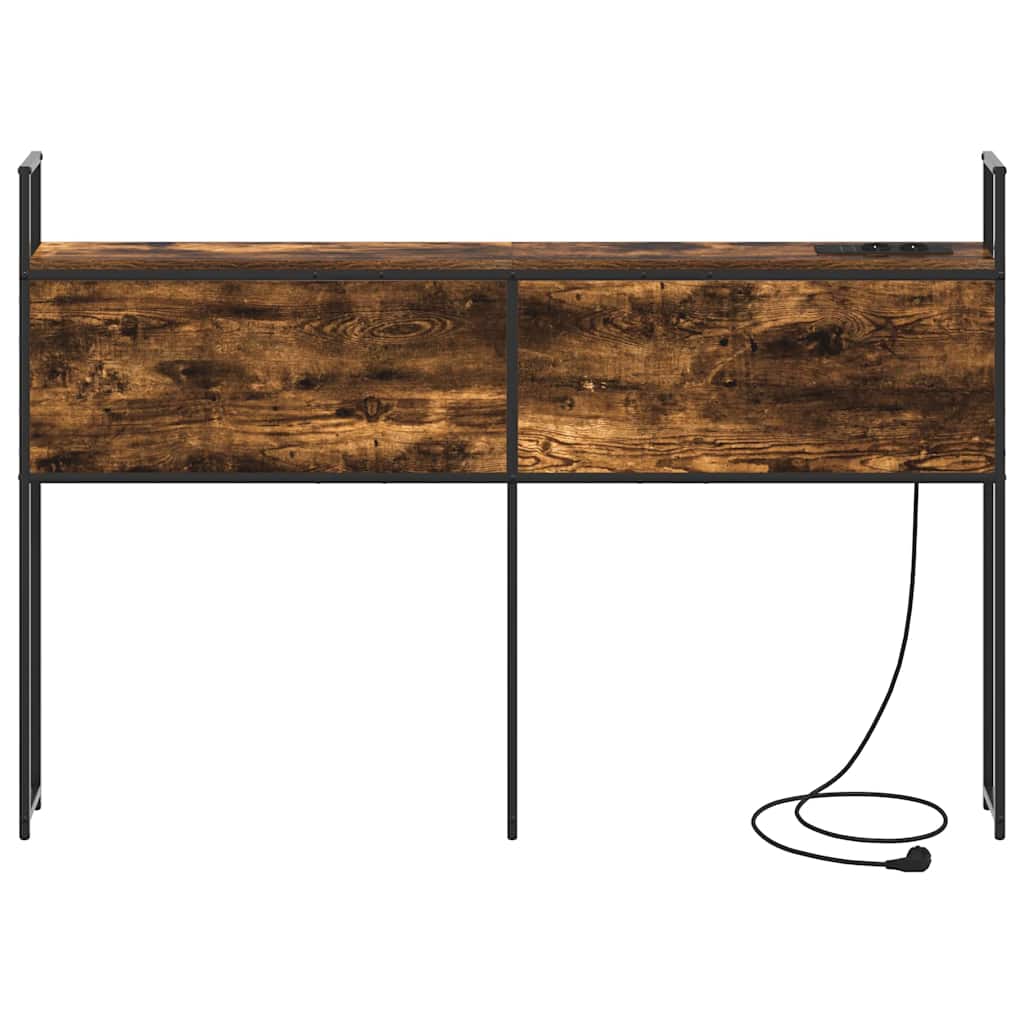 Headboard de Rangement avec Station de Charge Chêne fumé 135 cm - XIOS