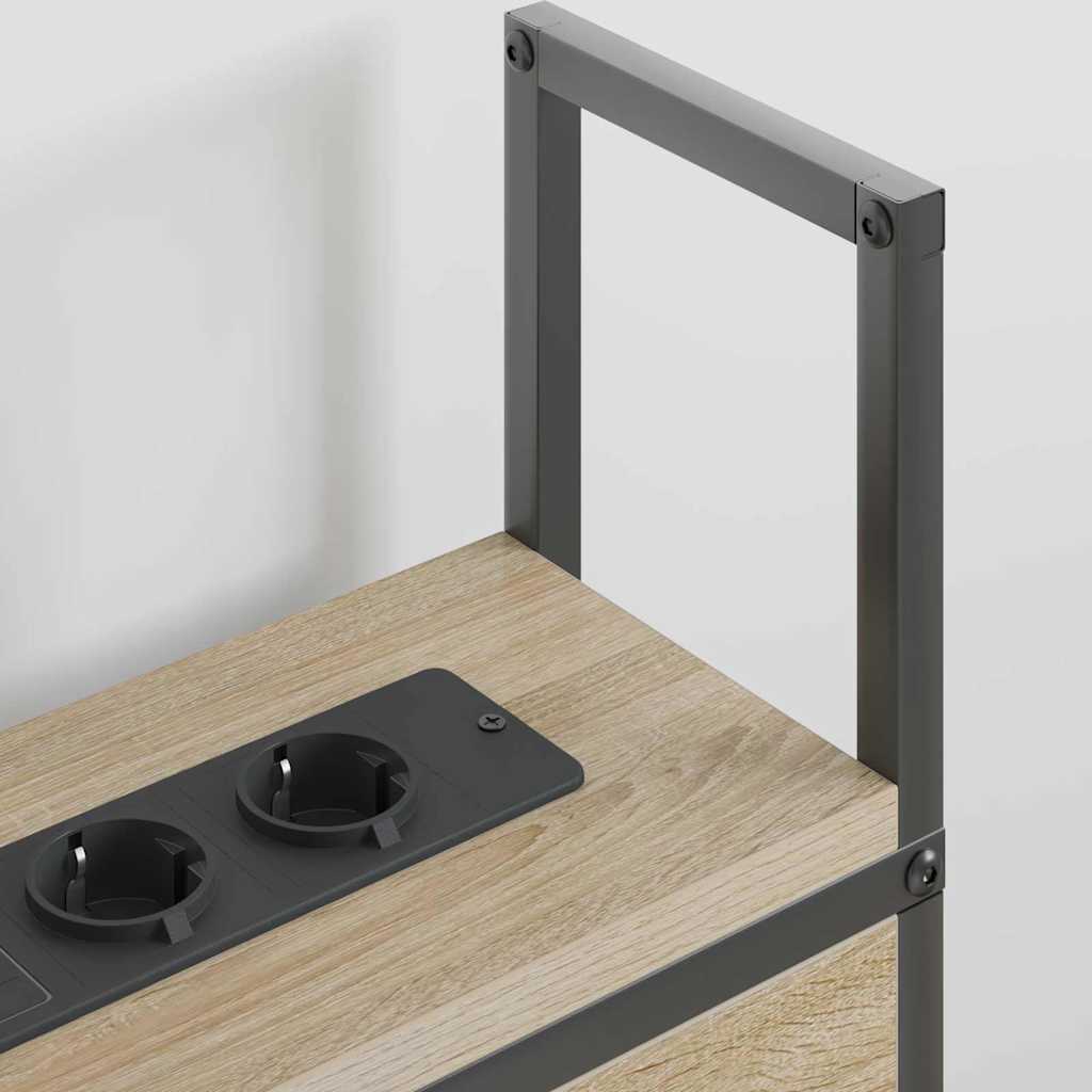 Headboard de Rangement avec Station de Charge Chêne sonoma