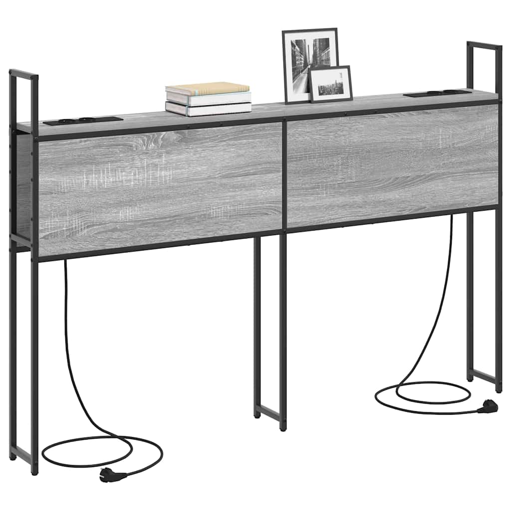 Headboard de Rangement avec Station de Charge Sonoma gris - XIOS