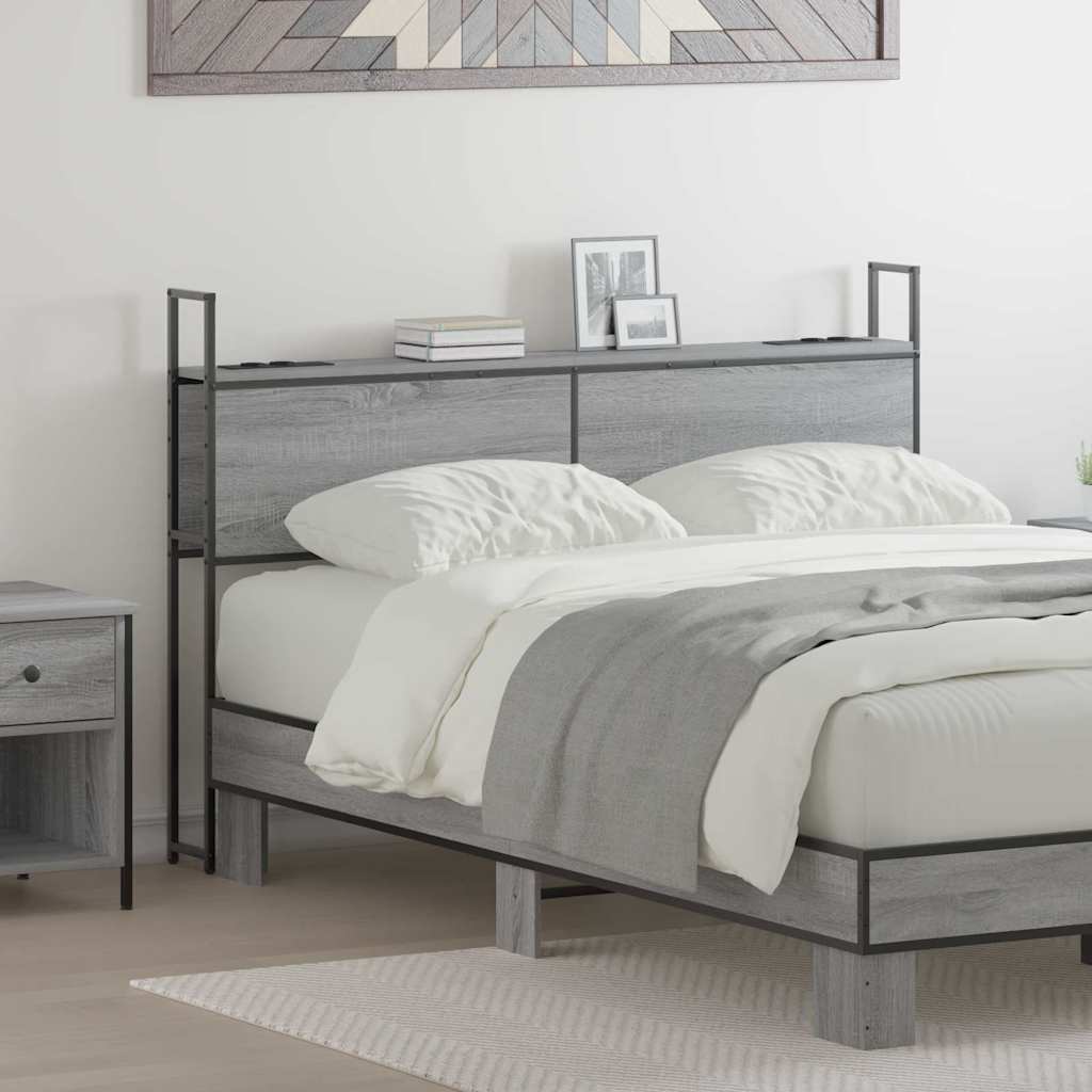 Headboard de Rangement avec Station de Charge Sonoma gris - XIOS