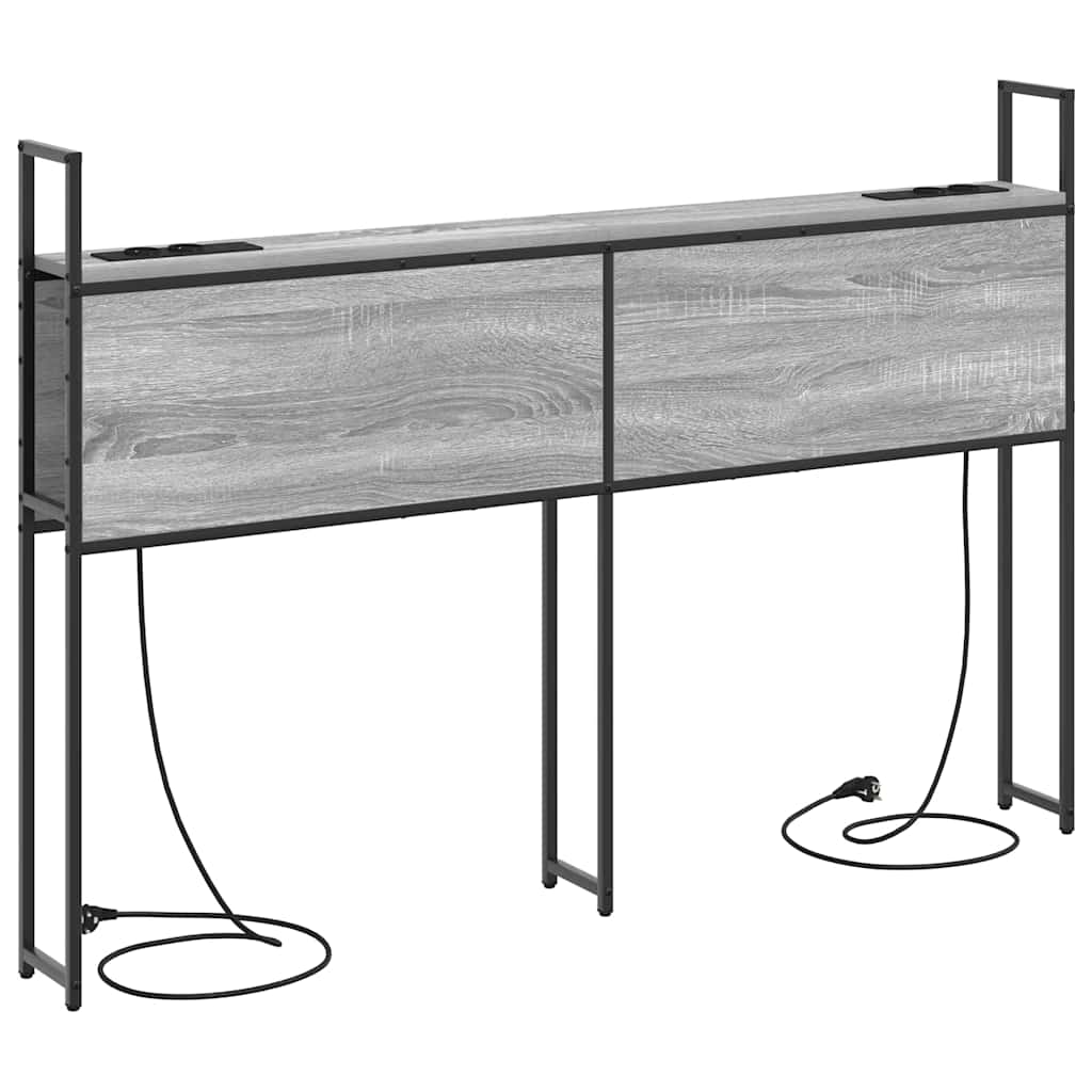 Headboard de Rangement avec Station de Charge Sonoma gris - XIOS