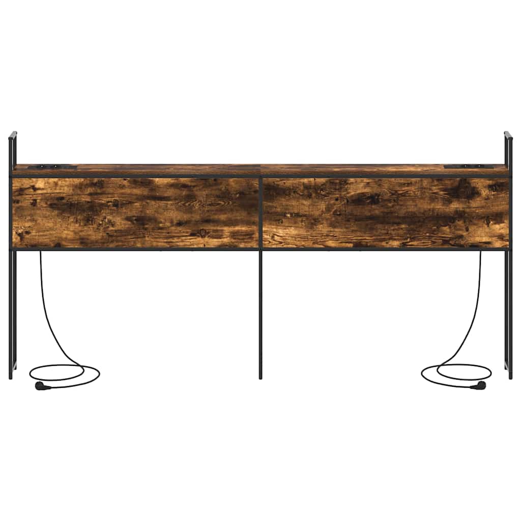 Headboard de Rangement avec Station de Charge Chêne fumé 180 cm - XIOS