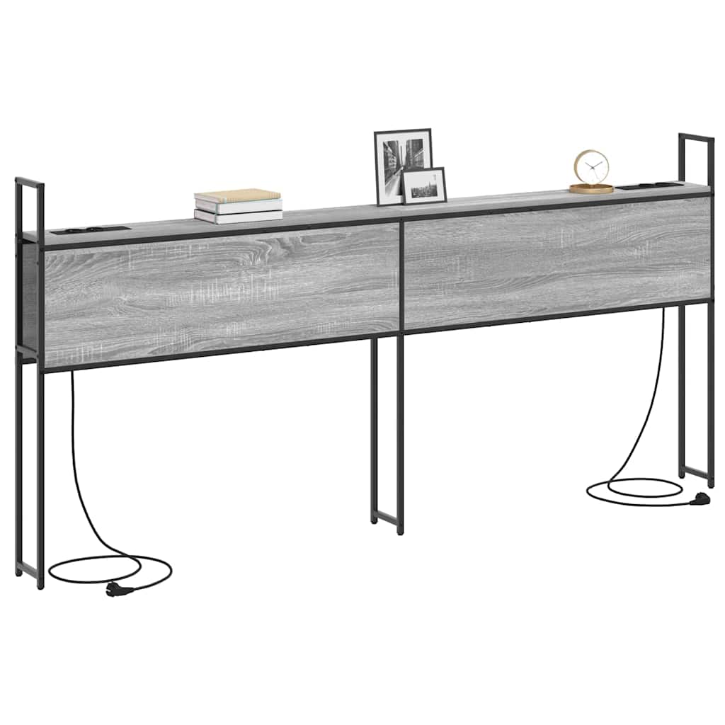 Headboard de Rangement avec Station de Charge Sonoma gris - XIOS