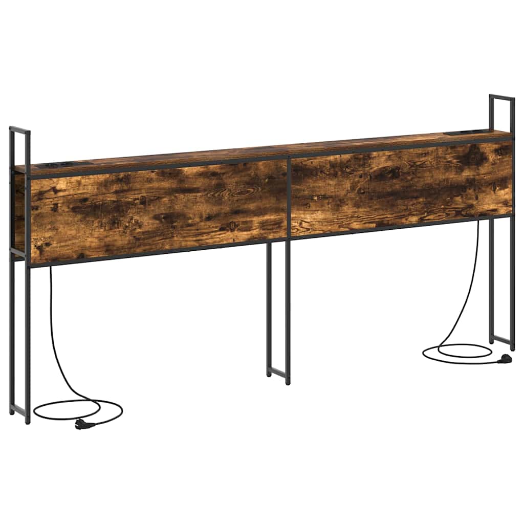 Headboard de Rangement avec Station de Charge Chêne fumé 200 cm - XIOS
