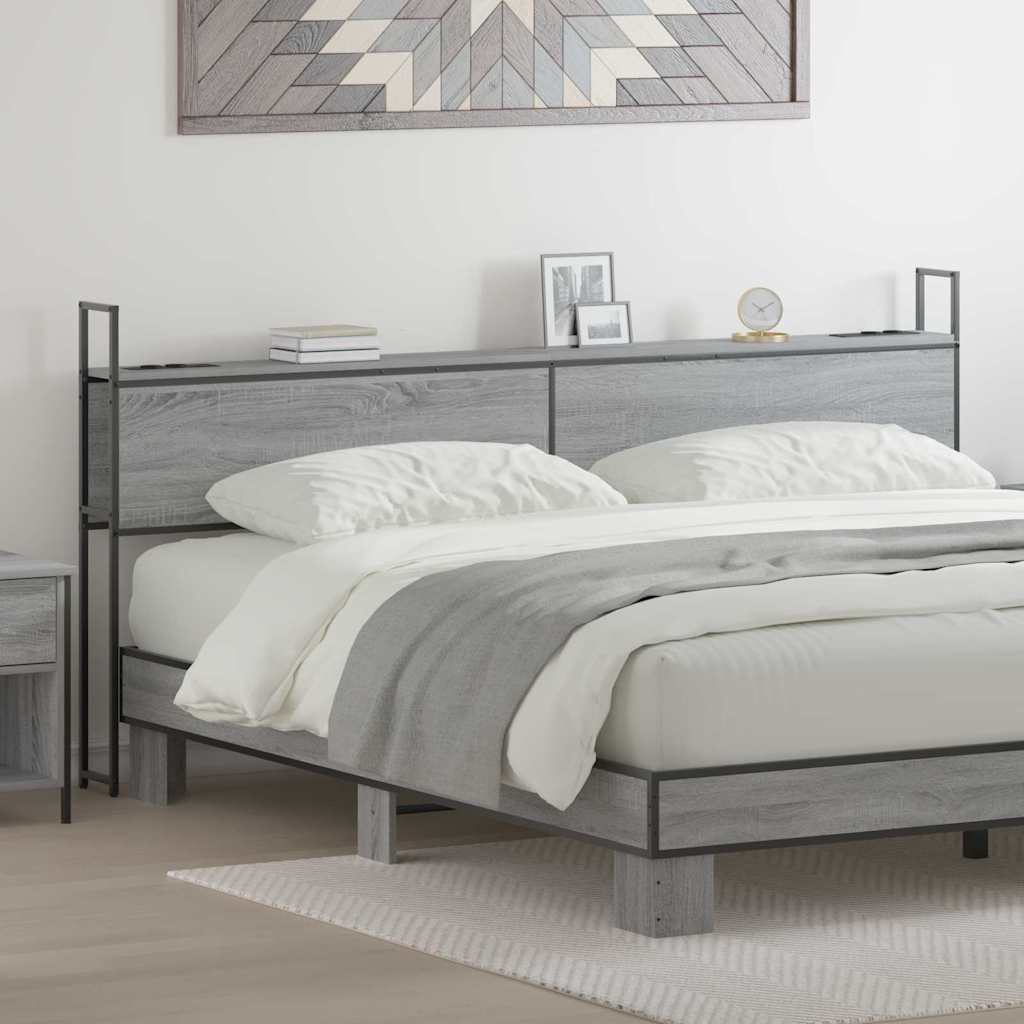 Headboard de Rangement avec Station de Charge Sonoma gris - XIOS