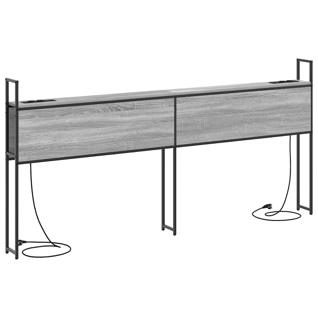 Headboard de Rangement avec Station de Charge Sonoma gris - XIOS