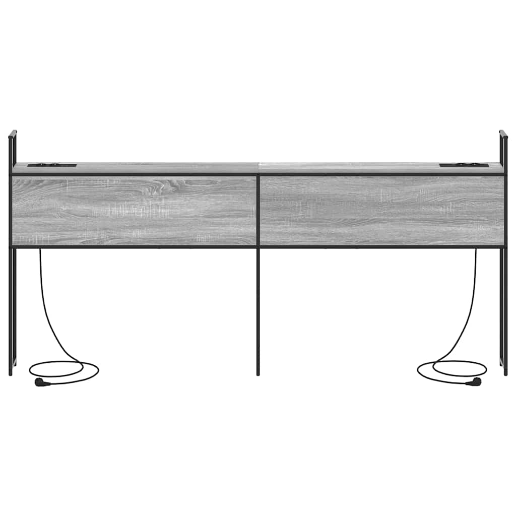 Headboard de Rangement avec Station de Charge Sonoma gris - XIOS