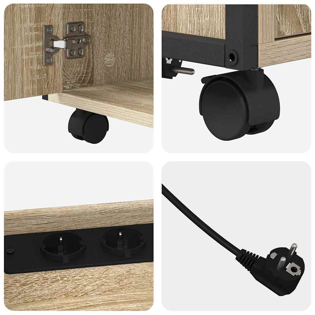 Gabarit de bureau avec station de recharge Chêne sonoma - XIOS