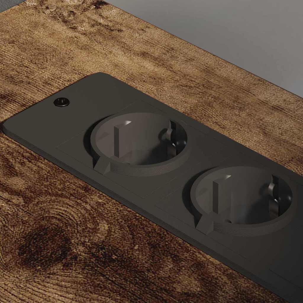 Gabarit de bureau avec station de recharge avec roue Chêne fumé - XIOS