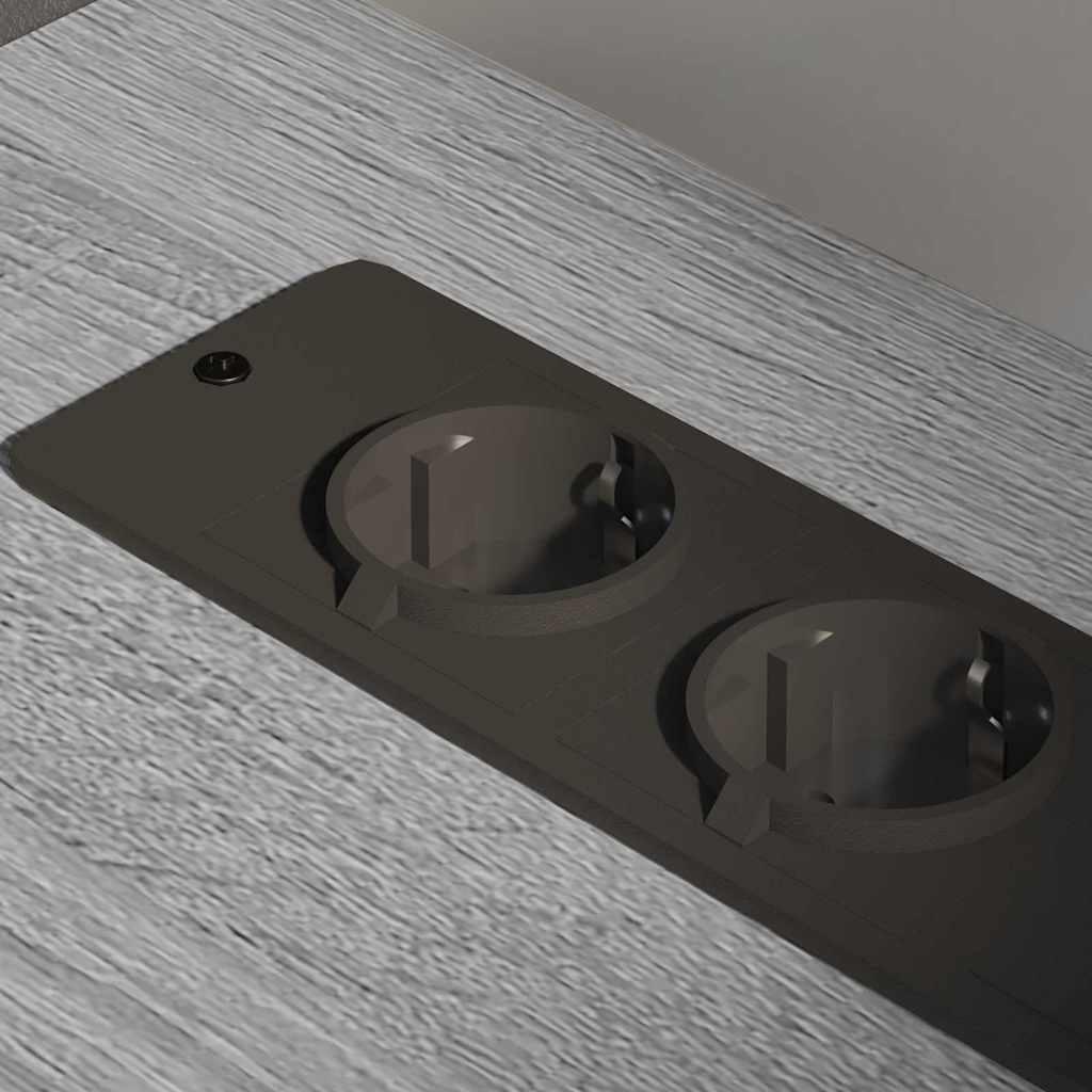 Gabarit de bureau avec station de recharge Sonoma gris - XIOS