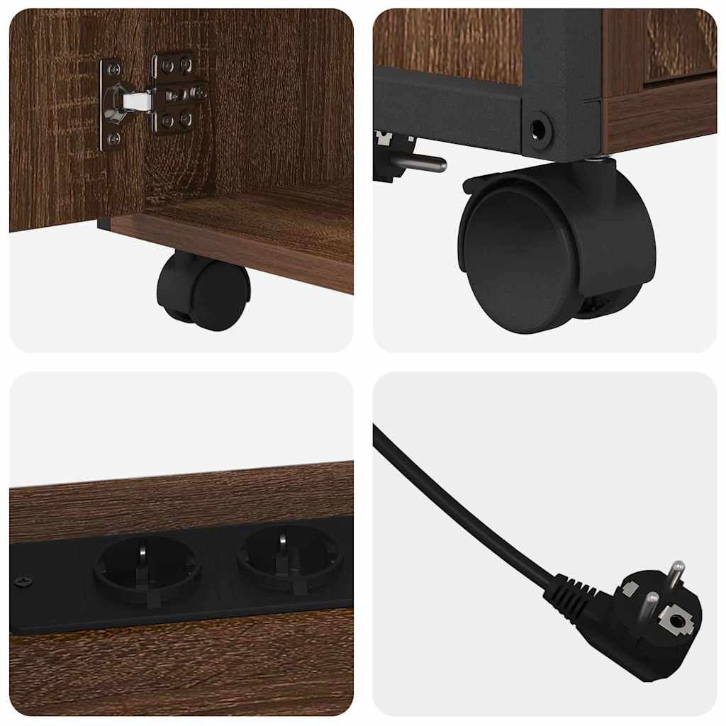 Gabarit de bureau avec station de recharge Chêne marron - XIOS