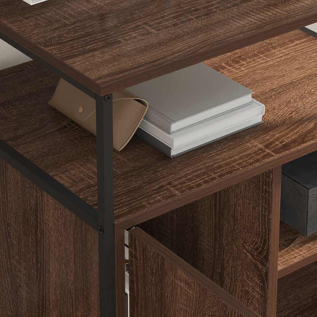 Gabarit de bureau avec station de recharge Chêne marron - XIOS