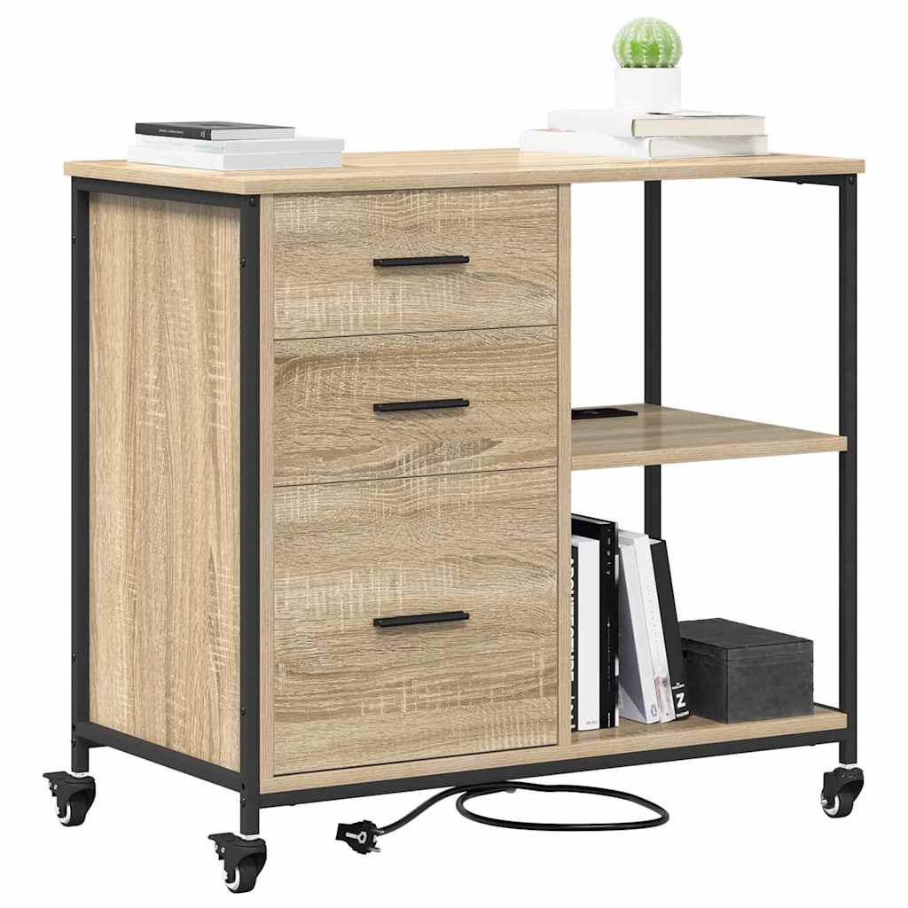 Cabinet de Bureau avec roue Chêne sonoma 76 x 41 x 72 cm - XIOS