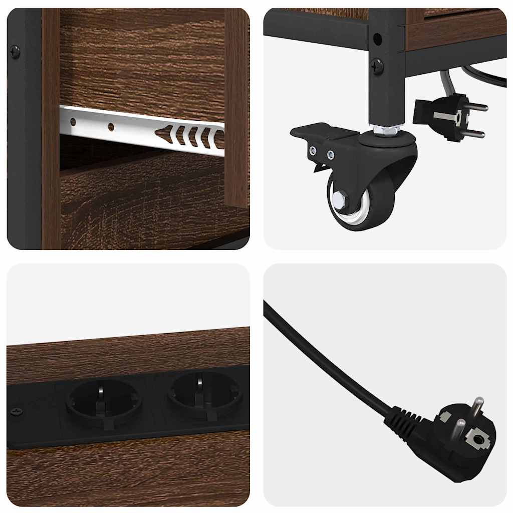 Cabinet de Bureau avec roue Chêne marron 76 x 41 x 72 cm - XIOS