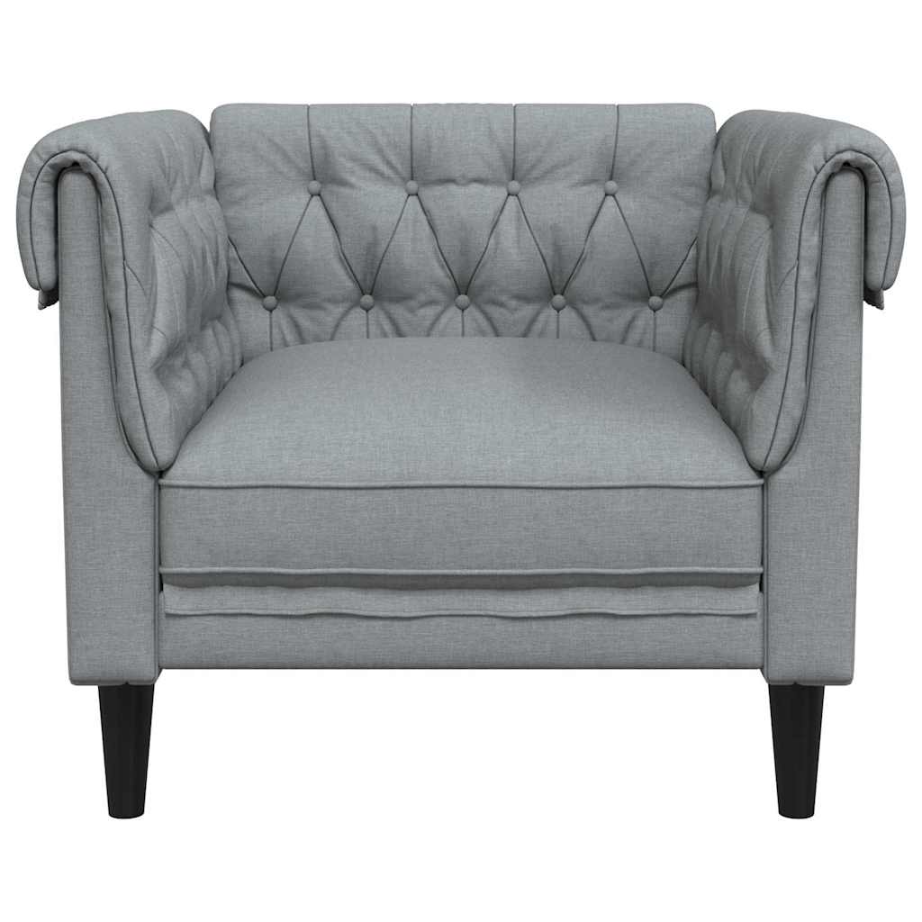 Fauteuil Chesterfield Gris clair 78.5 x 74.5 x 74.5 cm tissu - XIOS